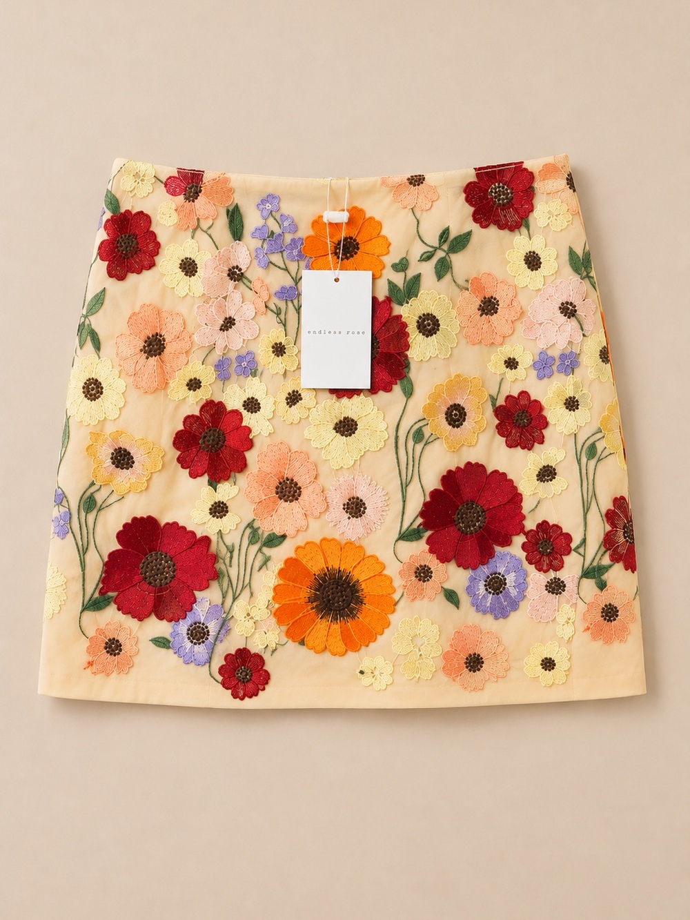 Endless Rose Floral Embroidered Mini Skirt NWT Size M